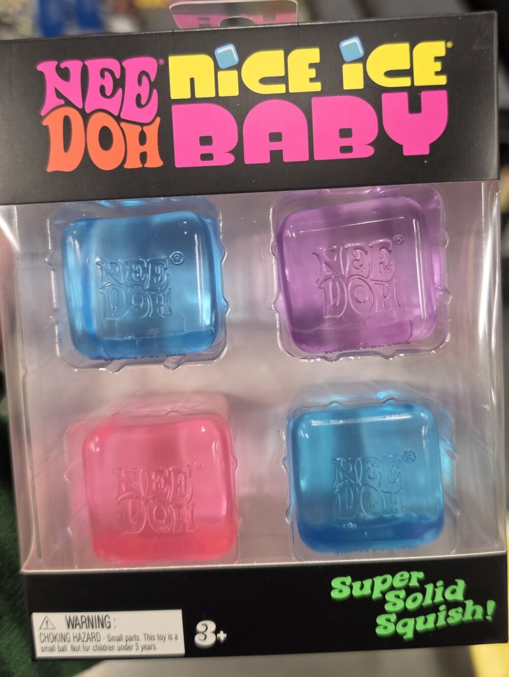 Nee Doh Nice Ice Baby Super Solid Squish Set - Pink, Blue, Purple